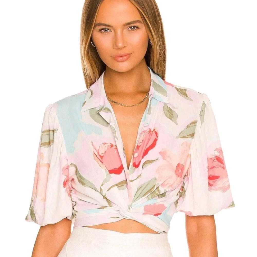 Bomar Adoro carnival flowers resort wear shirt